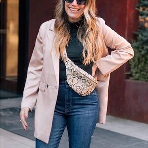 The Drop Preston Belt Bag in Faux Snakeskin